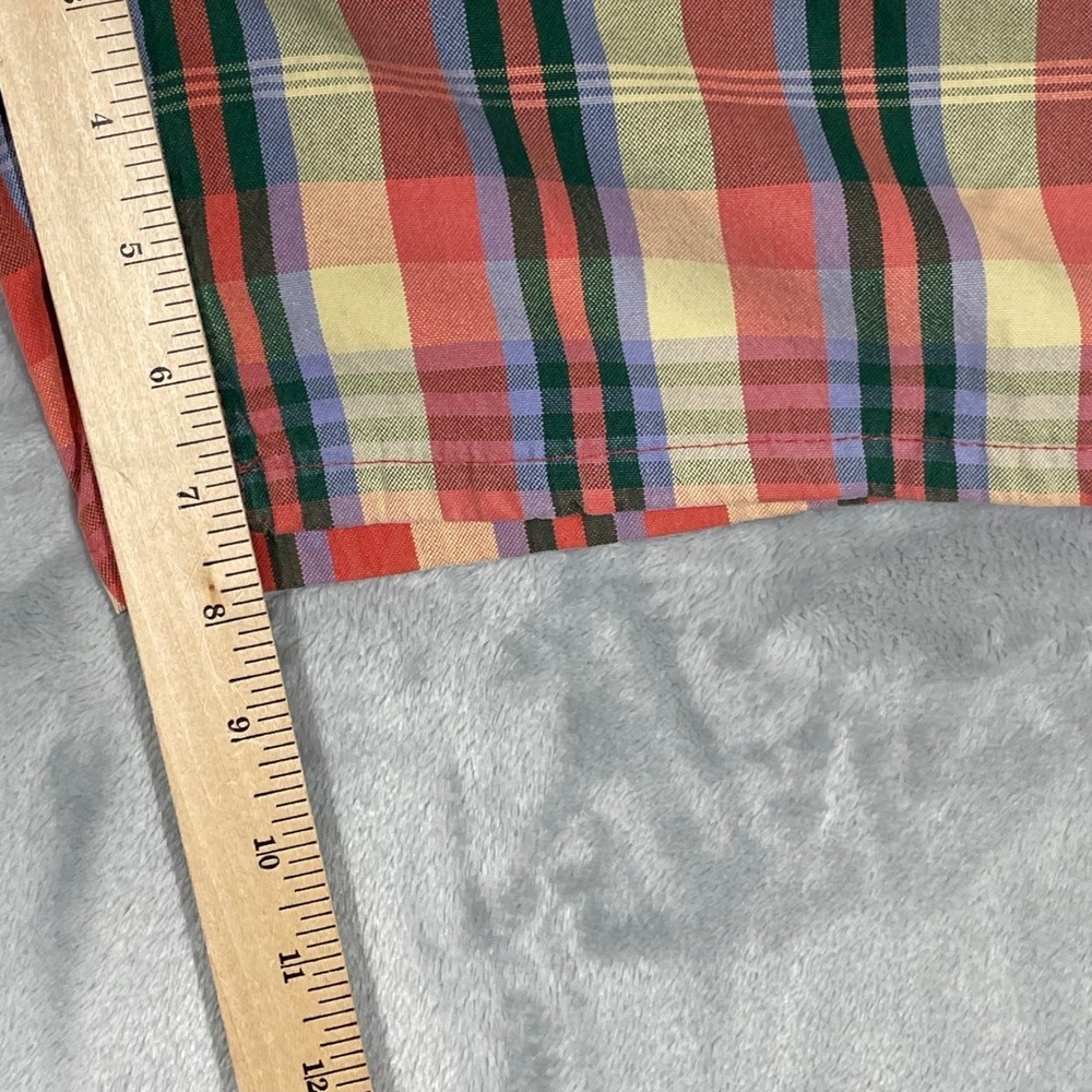 Vintage Polo Ralph Lauren Plaid Shorts Mens Metal Button Fly Cinch Back USA 34 - Picture 9 of 11